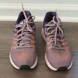 Nike Zoom Pegasus 33 Women's Sneakers in Purple with Orange Accents